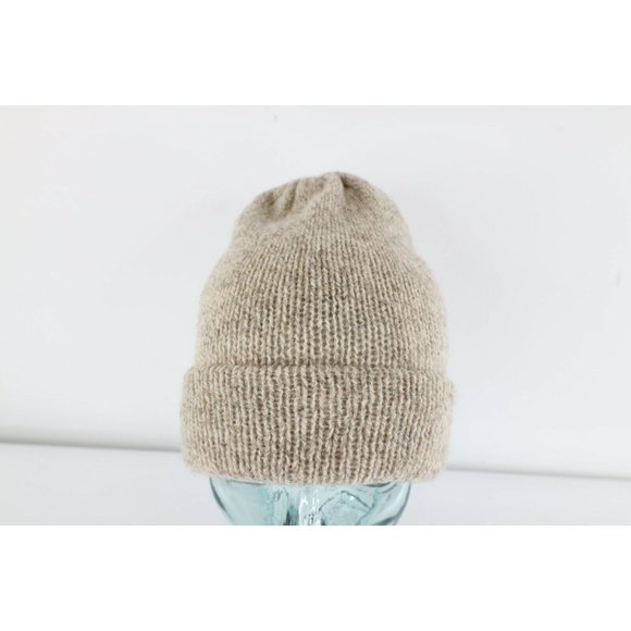 Vintage 90s Streetwear Grunge Wool Winter Beanie Hat Cap Oatmeal Brown Womens main image 4